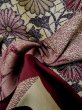 Photo13: L0519P Used Japanese women  Dark Red HOUMONGI formal / Silk. Chrysanthemum,   (Grade D) (13)