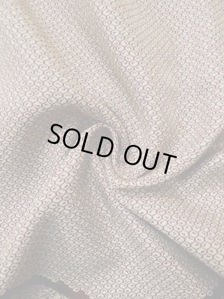 Photo14: L0519P Used Japanese women  Dark Red HOUMONGI formal / Silk. Chrysanthemum,   (Grade D) (14)