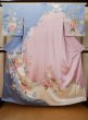 Photo1: L0519Q Used Japanese womenShiny Pale Pink HOUMONGI formal / Silk. Flower,   (Grade D) (1)