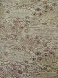 Photo7: L0525P Used Japanese women  Brown HAORI short jacket / Synthetic. Flower, There is an impression of use.  (Grade C) (7)