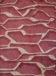 Photo3: L0525S Used Japanese womenPale  Dark Red HAORI short jacket / Wool. Geometrical pattern, Batiklike pattern  (Grade D) (3)
