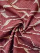 Photo10: L0525S Used Japanese womenPale  Dark Red HAORI short jacket / Wool. Geometrical pattern, Batiklike pattern  (Grade D) (10)