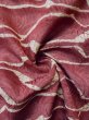 Photo11: L0525S Used Japanese womenPale  Dark Red HAORI short jacket / Wool. Geometrical pattern, Batiklike pattern  (Grade D) (11)