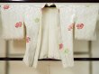 Photo1: L0526H Used Japanese womenPale Light Gray HAORI short jacket / Silk. Leaf,   (Grade C) (1)