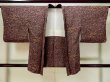 Photo1: L0526I Used Japanese womenPale Reddish Brown HAORI short jacket / Silk. Flower,   (Grade A) (1)