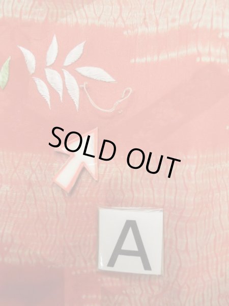 Photo20: L0616N Used Japanese women  Brown JUBAN undergarment / Silk. Peony, a half juban with collar  (Grade D) (20)