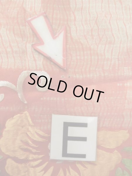 Photo24: L0616N Used Japanese women  Brown JUBAN undergarment / Silk. Peony, a half juban with collar  (Grade D) (24)