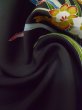 Photo11: L0616P Used Japanese women  Black HAORI short jacket / Silk. KIKYO Japanese balloonflower   (Grade B) (11)