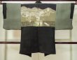 Photo3: L0616U Used Japanese men  Black HAORI short jacket / Silk.    (Grade B) (3)