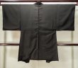 Photo2: L0616W Used Japanese men Brownish Black HAORI short jacket / Silk.    (Grade C) (2)