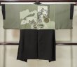 Photo3: L0616W Used Japanese men Brownish Black HAORI short jacket / Wool.    (Grade C) (3)