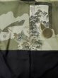 Photo4: L0616W Used Japanese men Brownish Black HAORI short jacket / Silk.    (Grade C) (4)