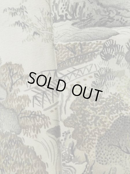 Photo7: L0616W Used Japanese men Brownish Black HAORI short jacket / Silk.    (Grade C) (7)