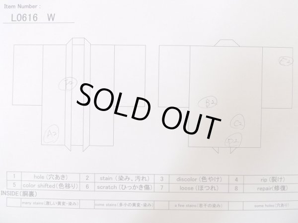 Photo19: L0616W Used Japanese men Brownish Black HAORI short jacket / Silk.    (Grade C) (19)