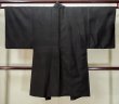 Photo2: L0616X Used Japanese men  Black HAORI short jacket / Silk.    (Grade D) (2)