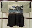 Photo3: L0616X Used Japanese men  Black HAORI short jacket / Silk.    (Grade D) (3)