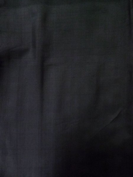 Photo12: L0616X Used Japanese men  Black HAORI short jacket / Silk.    (Grade D) (12)