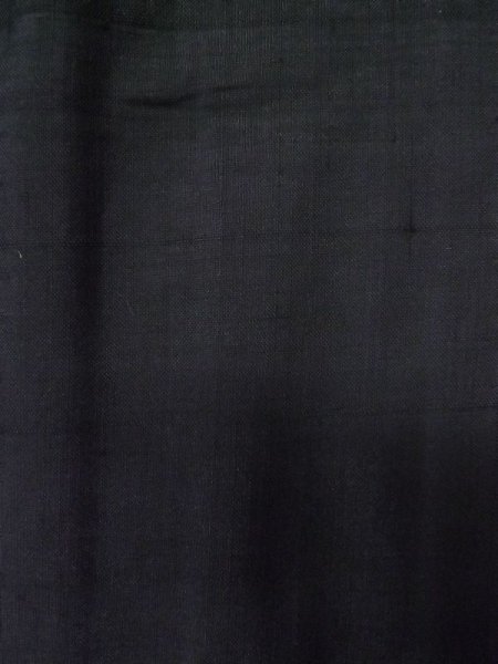 Photo14: L0616X Used Japanese men  Black HAORI short jacket / Silk.    (Grade D) (14)
