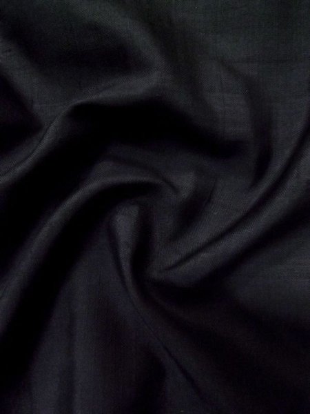 Photo18: L0616X Used Japanese men  Black HAORI short jacket / Silk.    (Grade D) (18)