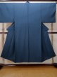 Photo1: Mint L0630B Used Japanese menPale Dark Teal Men's Kimono / Synthetic.    (Grade A) (1)