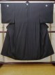 Photo1: L0630R Used Japanese men  Black Men's Kimono / Silk.    (Grade B) (1)