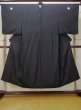 Photo1: L0630R Used Japanese men  Black Men's Kimono / Silk.    (Grade B) (1)