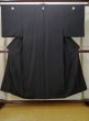 Photo1: L0630S Used Japanese men  Black Men's Kimono / Silk.    (Grade B) (1)