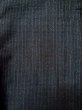 Photo3: L0630Y Used Japanese men  Black Men's Kimono / Silk. Stripes   (Grade D) (3)