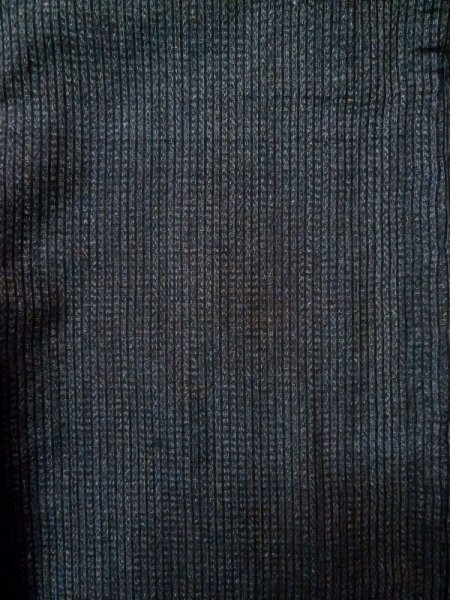 Photo3: L0630Y Used Japanese men  Black Men's Kimono / Silk. Stripes   (Grade D) (3)