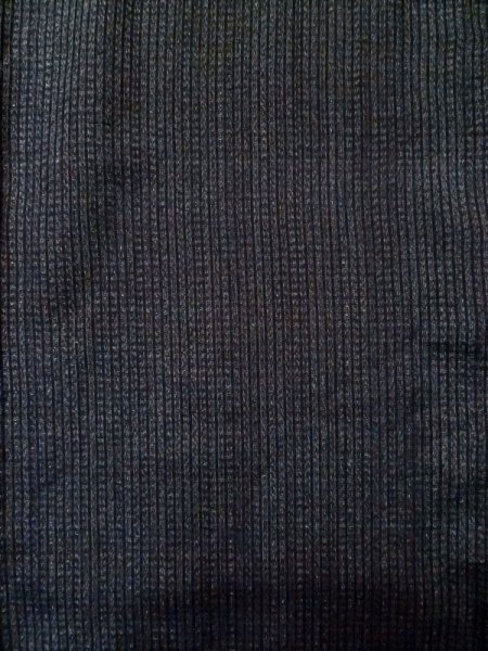 Photo4: L0630Y Used Japanese men  Black Men's Kimono / Silk. Stripes   (Grade D) (4)