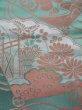 Photo5: L0706B Vintage Japanese Kimono Pale Bluish Teal NAGOYA OBI sash Peony Silk. (Grade C) (5)