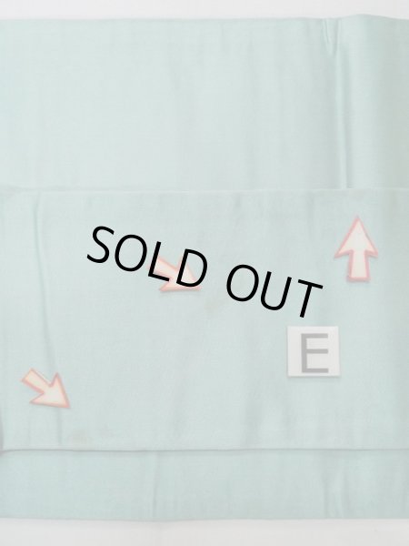 Photo15: L0706B Vintage Japanese Kimono Pale Bluish Teal NAGOYA OBI sash Peony Silk. (Grade C) (15)