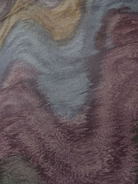 Photo7: L0706C Vintage Japanese Kimono Pale Dark Multi Color NAGOYA OBI sash Mountain Silk. (Grade A) (7)