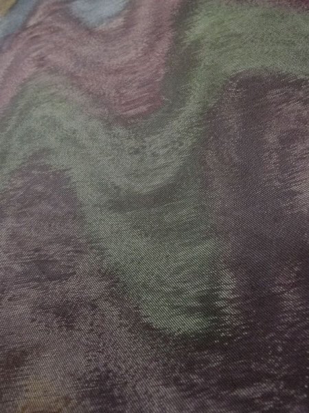 Photo8: L0706C Vintage Japanese Kimono Pale Dark Multi Color NAGOYA OBI sash Mountain Silk. (Grade A) (8)