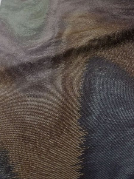 Photo9: L0706C Vintage Japanese Kimono Pale Dark Multi Color NAGOYA OBI sash Mountain Silk. (Grade A) (9)