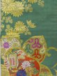 Photo3: L0706D Vintage Japanese Kimono  Pale Green NAGOYA OBI sash Flower Silk. (Grade C) (3)