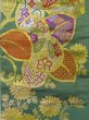 Photo4: L0706D Vintage Japanese Kimono  Pale Green NAGOYA OBI sash Flower Silk. (Grade C) (4)
