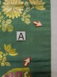 Photo14: L0706D Vintage Japanese Kimono  Pale Green NAGOYA OBI sash Flower Silk. (Grade C) (14)