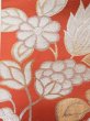 Photo6: L0706F Vintage Japanese Kimono   Vermilion NAGOYA OBI sash Flower Silk. (Grade C) (6)
