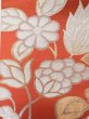 Photo6: L0706F Vintage Japanese Kimono   Vermilion NAGOYA OBI sash Flower Silk. (Grade C) (6)