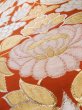 Photo10: L0706F Vintage Japanese Kimono   Vermilion NAGOYA OBI sash Flower Silk. (Grade C) (10)