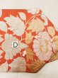 Photo15: L0706F Vintage Japanese Kimono   Vermilion NAGOYA OBI sash Flower Silk. (Grade C) (15)