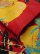 Photo12: L0706J Vintage Japanese Kimono   Red NAGOYA OBI sash  Silk. (Grade D) (12)