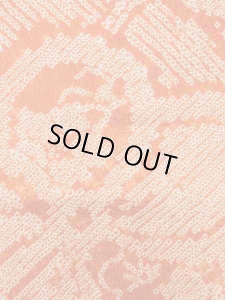 Photo7: L0706L Vintage Japanese Kimono   Orange NAGOYA OBI sash UME plum bloom Silk. (Grade B) (7)