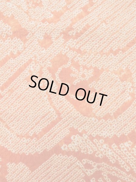 Photo8: L0706L Vintage Japanese Kimono   Orange NAGOYA OBI sash UME plum bloom Silk. (Grade B) (8)