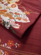 Photo13: L0706M Vintage Japanese Kimono  Dark Dark Red NAGOYA OBI sash Peony Silk. (Grade B) (13)