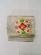 Photo2: L0706O Vintage Japanese Kimono   Off White NAGOYA OBI sash Chinese flower Silk. (Grade B) (2)
