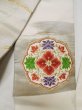 Photo4: L0706O Vintage Japanese Kimono   Off White NAGOYA OBI sash Chinese flower Silk. (Grade B) (4)