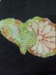 Photo3: L0706Q Vintage Japanese Kimono   Black NAGOYA OBI sash Chrysanthemum Silk. (Grade A) (3)