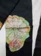 Photo4: L0706Q Vintage Japanese Kimono   Black NAGOYA OBI sash Chrysanthemum Silk. (Grade A) (4)